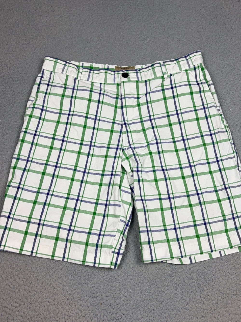 JNCO Shorts Mens 34 Blue Green Plaid Cotton Street Wear Pockets Buttons